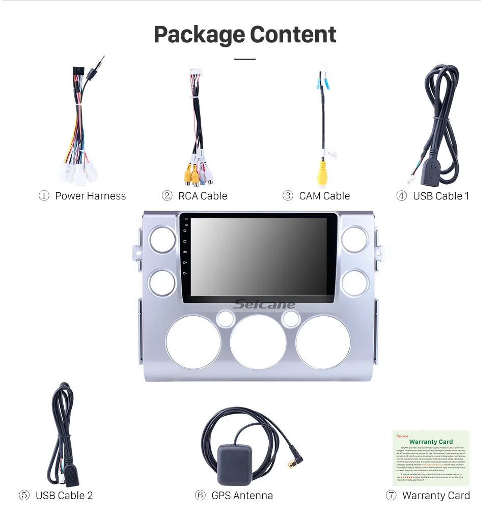 Seicane " Полный сенсорный экран Android 8,1 для 2007- Toyota FJ CRUISER Стерео gps навигация Bluetooth 3g WiFi DVR DAB+ SWC
