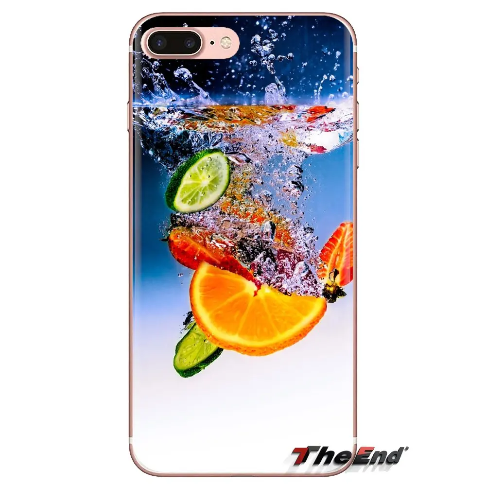 Мягкий чехол для телефона из ТПУ с изображением фруктов и брызг воды Samsung Galaxy S3 S4 S5