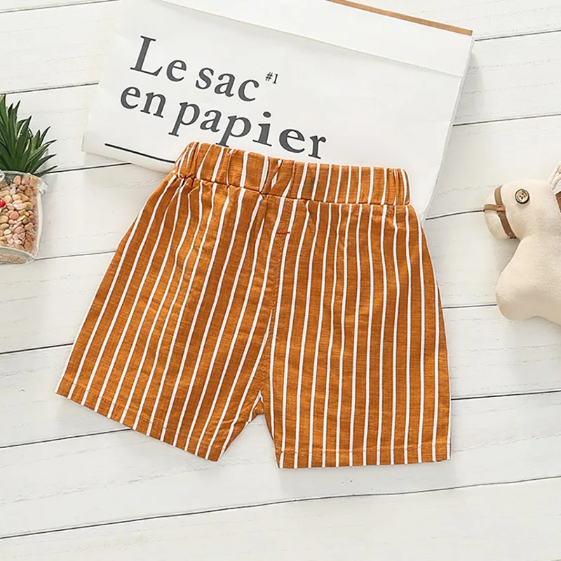 Summer Baby Boys Stripe Print Short Pants Trousers Casual Kids Cotton Shorts Children Clothing