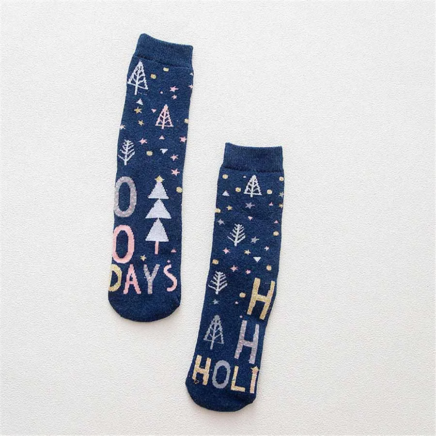 Blue Socks WPLOIKJD/осенне-зимние теплые махровые милые носки с петлями; повседневные забавные носки с рисунками животных; носки на Рождество; Calcetines; подарок - Цвет: Blue Socks