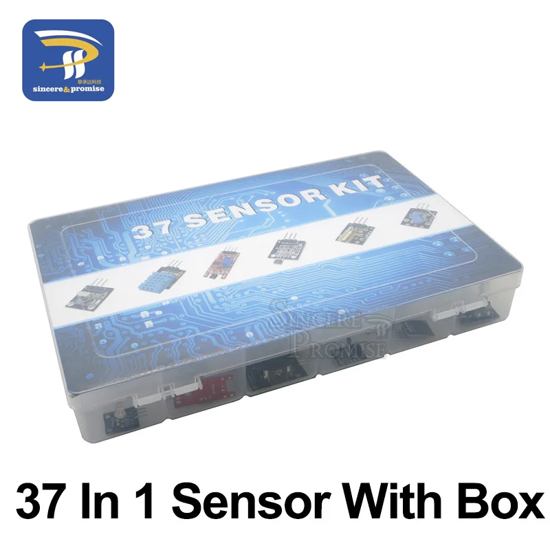 37 in 1 with box 45 в 1 сенсорные модули стартовый комплект для arduino, лучше, чем 37в1 комплект сенсоров 37 в 1 набор датчиков DIY UNO R3 MEGA2560 - Цвет: 37 in 1 with box