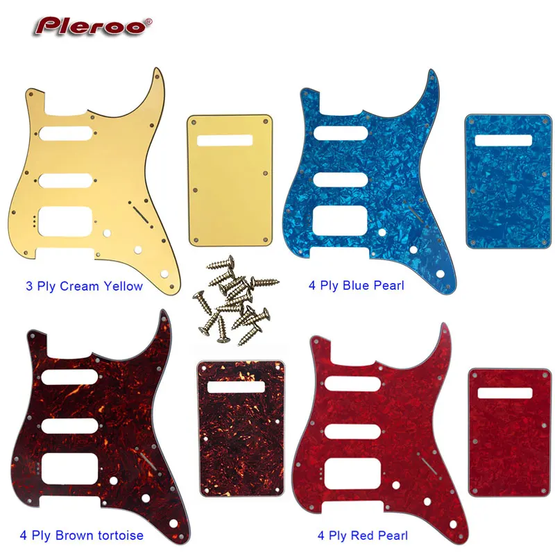 

Quality Guitar Parts -For US Fd 11 Screw Holes MIM Start SSH Humbucker Guitar Pickguard & Back Plate Scratch Plate
