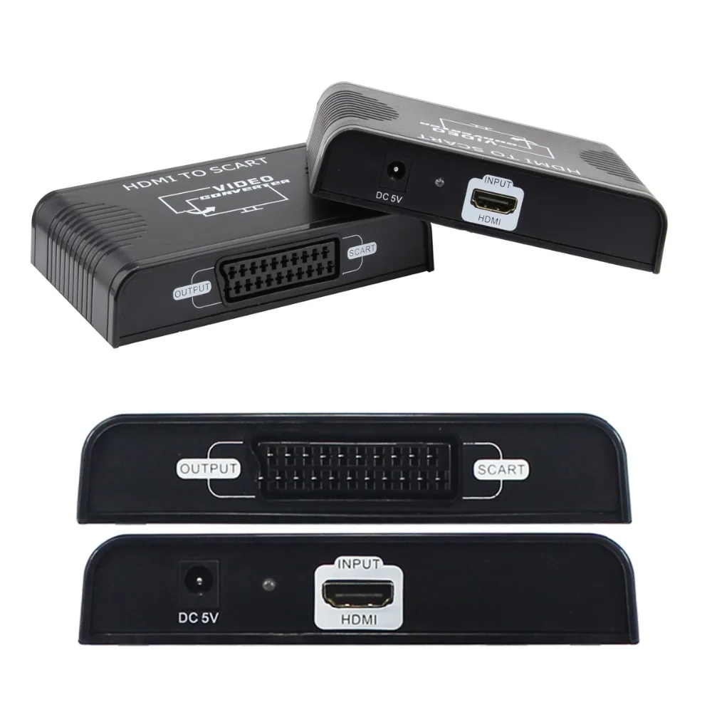 HDMI конвертер/переходник в scart HD аналоговый для композитного видео сигнала +