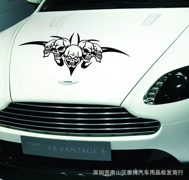 

D-299 Factory Direct Automobile Skull Car Stickers Personalized Body Modification Hood Cover Stickers Skull Auto Stickers