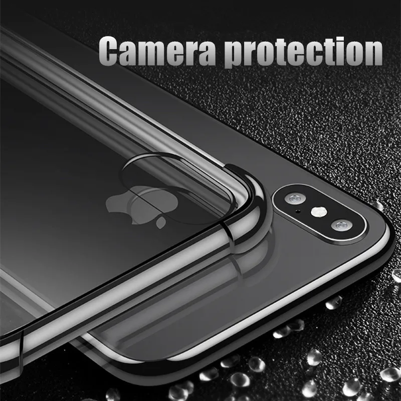 Противоударный прозрачный защитный чехол для iPhone X мягкий ТПУ Жесткий
