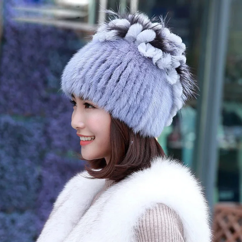 2021 меховая шапка из натуральной норки для Для женщин теплые развивающий коврик