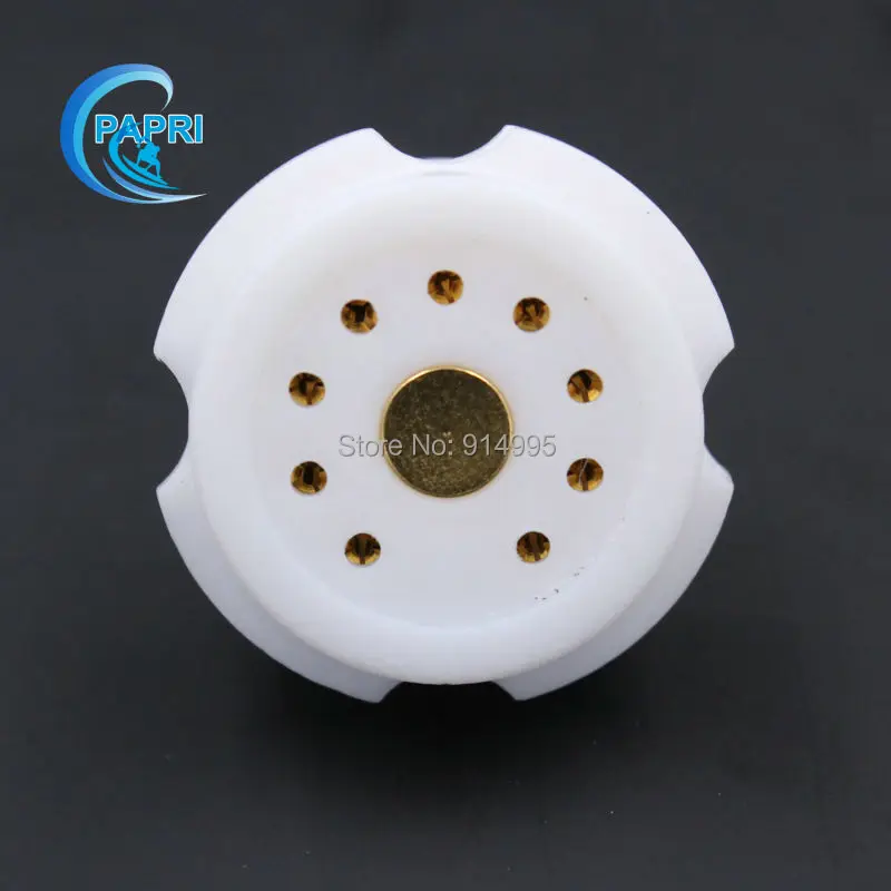 PAPRI 10 шт. 9pin PTFE трубка гнездо Позолоченные DIY латунные ножки шасси крепление для 6DJ8