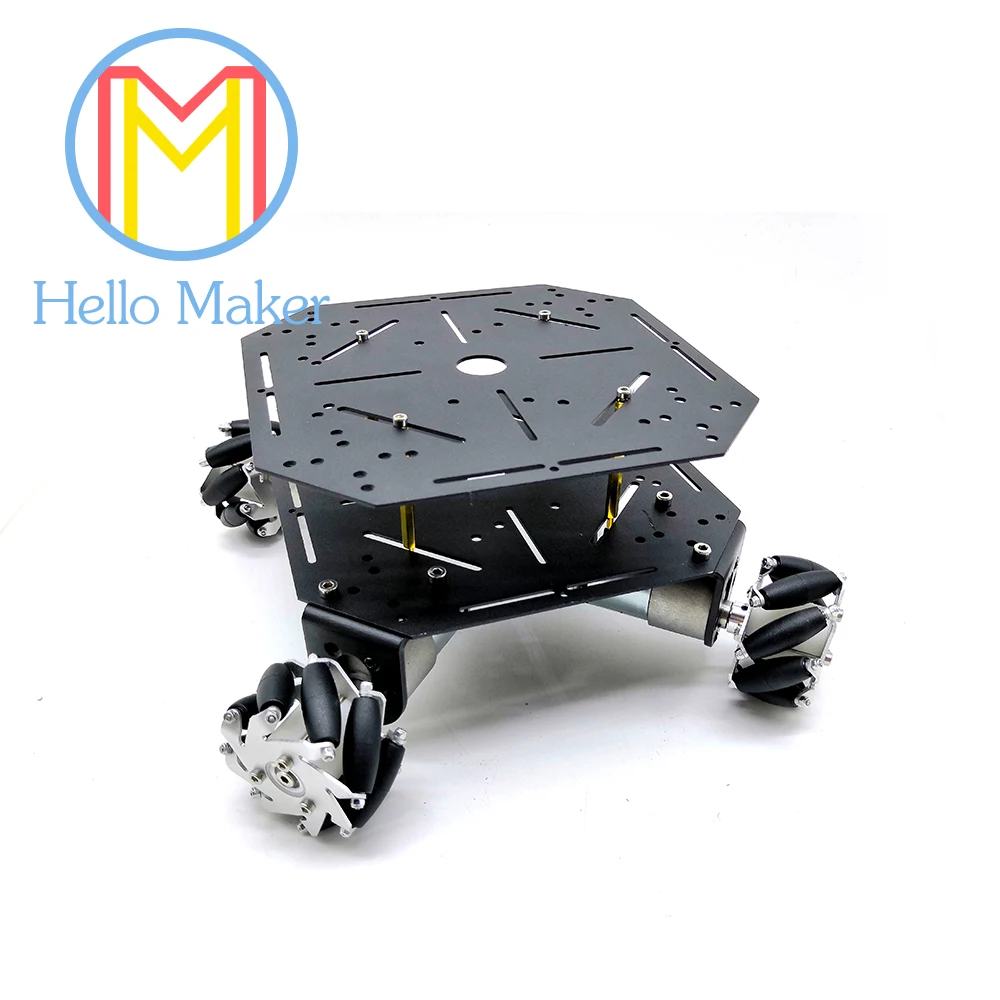 4 WD 60 мм колесо Mecanum. Алюминиевый сплав. Мощный двигатель. Для фанатов сделай сам.
