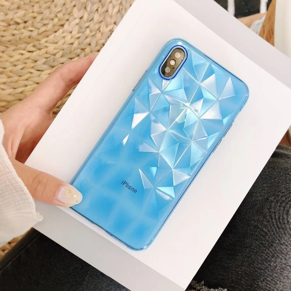 Чехол с алмазной текстурой для iPhone 6 6s 7 8 Plus X XR XS Max мягкий чехол телефона роскошный