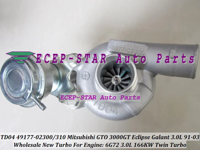 TD04 49177-02300 49177-02310 one Twin Turbo Turbocharger For MITSUBISHI GTO 3000GT Eclipse Galant Dodge Stealth 91-03 6G72 3.0L |