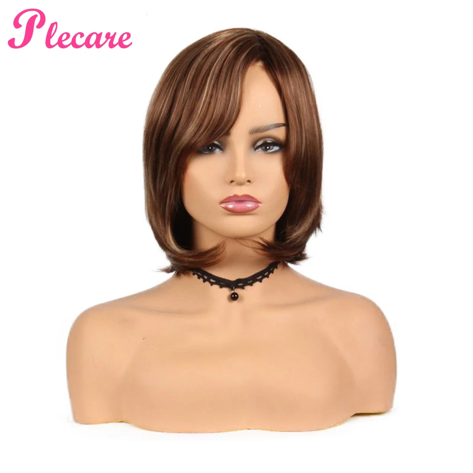 Plecare Ombre Цвет Белый блонд короткие прямые волосы парик для косплея Высокая температура Синтетические парики для женщин для доставки