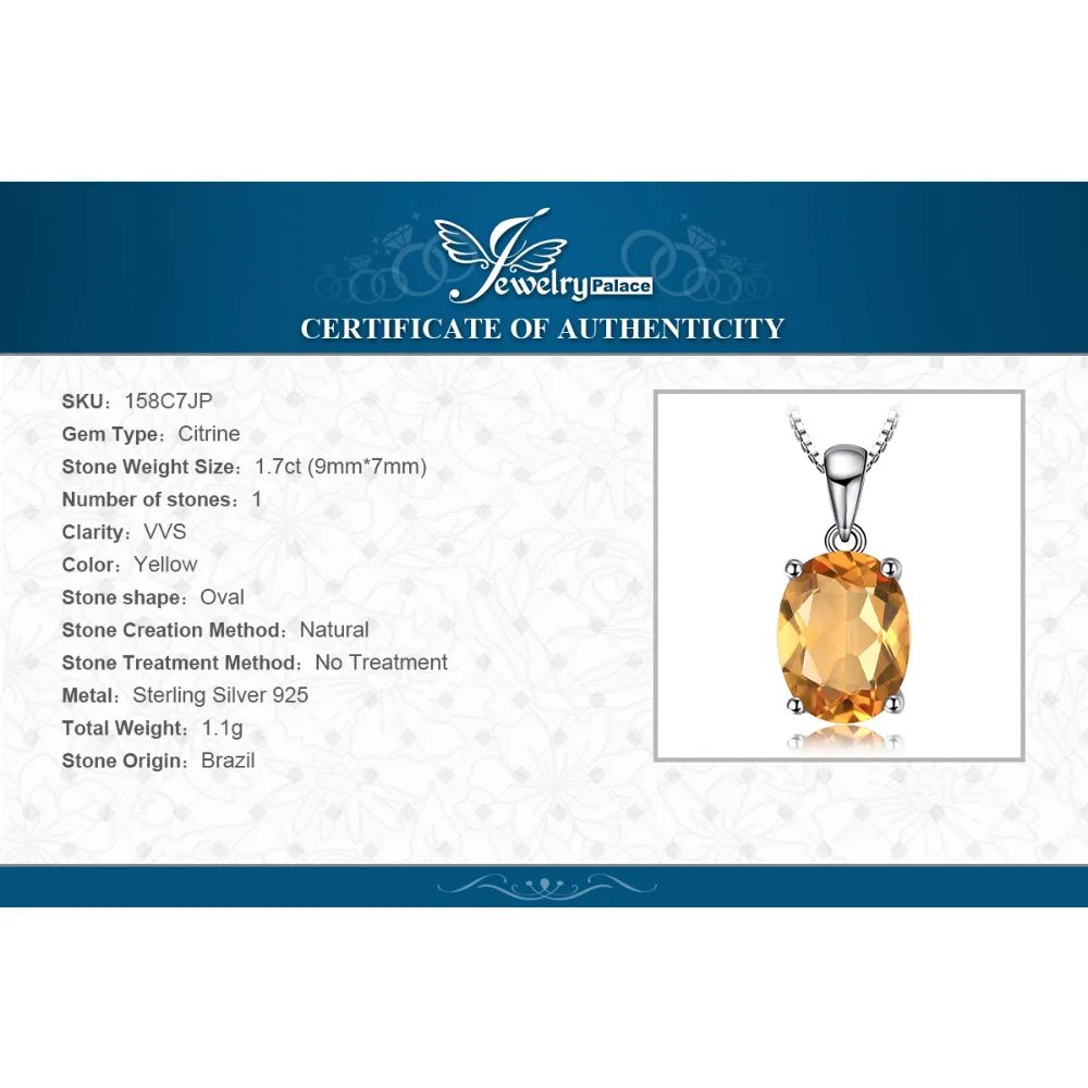 

Natural Citrine Pendant Necklace 925 Sterling Silver Gemstones Choker Statement Necklace Women silver 925 Jewelry No Chain