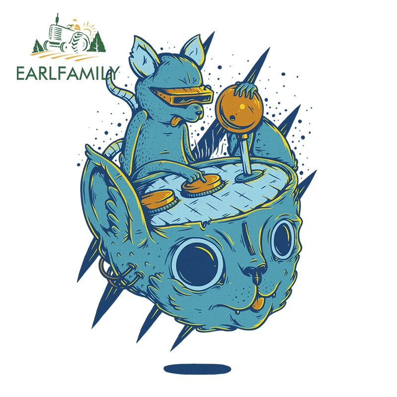 

EARLFAMILY 13 см x 9 см, мультяшная наклейка с инопланетянином мышью, индивидуальная Светоотражающая наклейка на автомобиль, Виниловая наклейка с ...