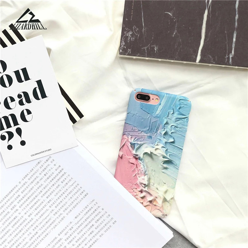 Lizardhill Pink Blue phone cases For iPhone 7 Case hard pc back Covers Apple 6 6S 8 Coque fundas for iphone X 10 |