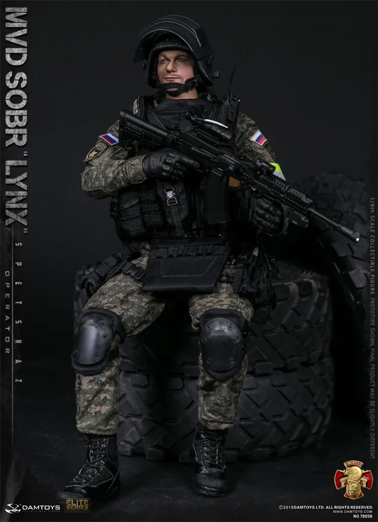 Полный набор фигурки DAMTOYS 78058 1/6 масштаб Русский спецназ MVD SOBR Рысь для коллекции