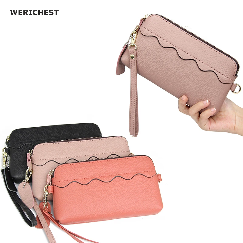 Wallet Women Brand Design Cartera Mujer Genuine Leather Clutch Wallets 4 Colors Fashion Long Carteira Feminina Lady Purse | Багаж и сумки