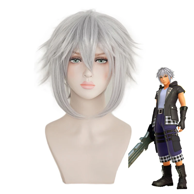 Короткие мужские парики Kingdom Hearts III Riku термостойкие синтетические волосы для