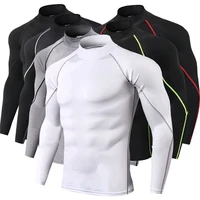 new quick dry running shirt men bodybuilding sport t shirt long sleeve compression t shirt men fitness rashgard tight t shirt