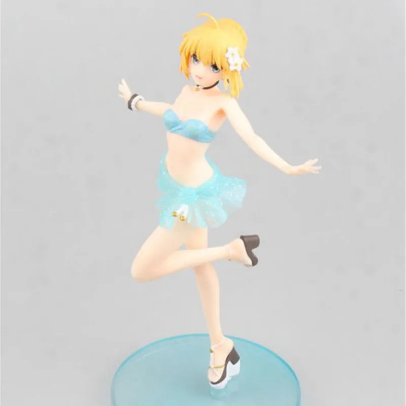 Аниме Fate stay night figure EXTELLA Saber синий купальник для летнего отдыха Ver. ПВХ фигурка