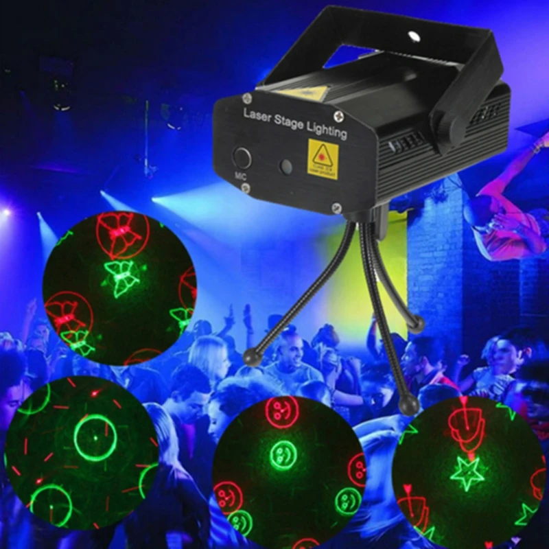 Вечеринка день рождения мини 4 в 1 узор эффект R & G аудио звезда точка лазерный