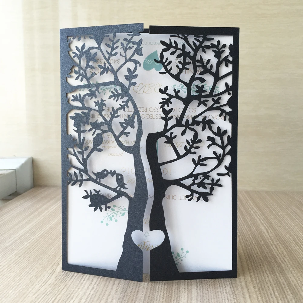 12 шт. свадебные пригласительные открытки Королевского синего цвета с лазерной