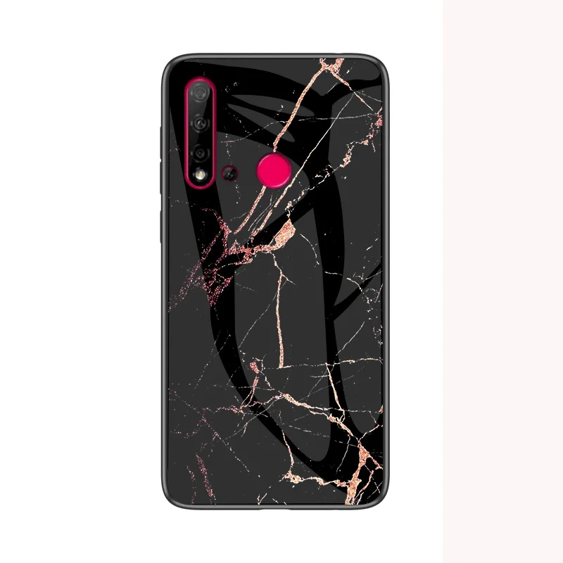 Модный чехол из закаленного стекла для huawei P20 Lite, мягкий силиконовый защитный чехол для телефона P20 Lite - Color: Gold Wire
