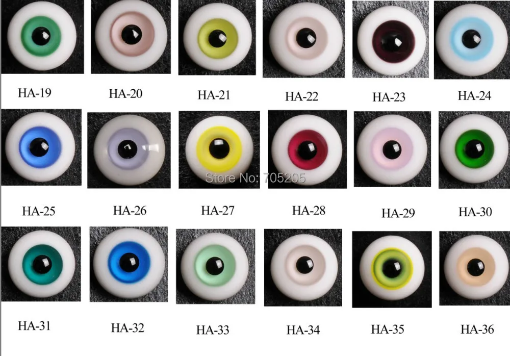 Много образцов с индивидуальным цветным образцом кукла bjd стеклянные глаза