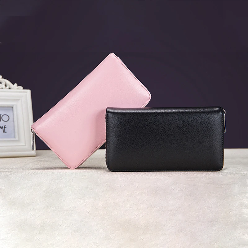 Женский кошелек из натуральной кожи с блокировкой RFID дорожный Дамский бумажник