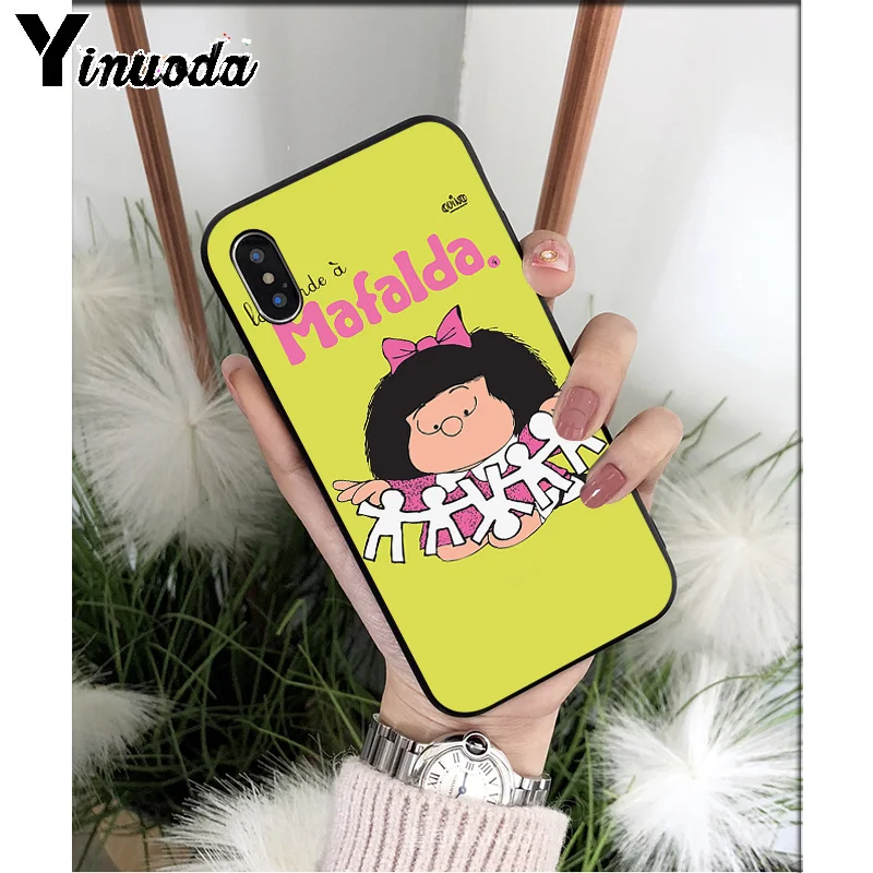 A9 Yinuoda Argentina Quino Mafalda Girl TPU мягкие Аксессуары для телефонов Чехол для iPhone 5 5Sx 6 7 7plus 8 8Plus X XS MAX XR - Цвет: A9