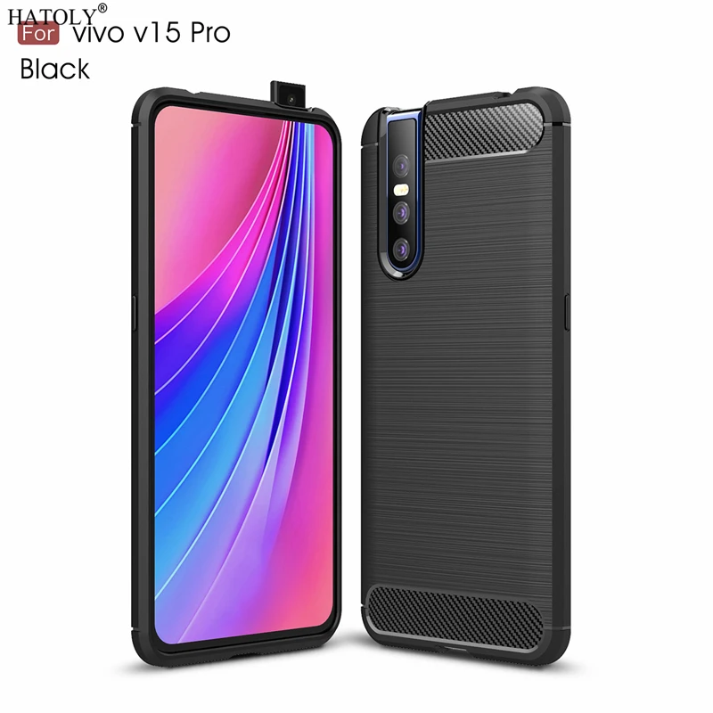 ХАТОЛИ для чехла Capas VIVO V15 Pro - мягкий противоударный чехол из силикона с матовым рельефом для телефона Vivo V15.