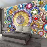 custom any size wall cloth european retro bohemian jade mural wallpaper living room sofa wall covering waterproof 3d wallpaper