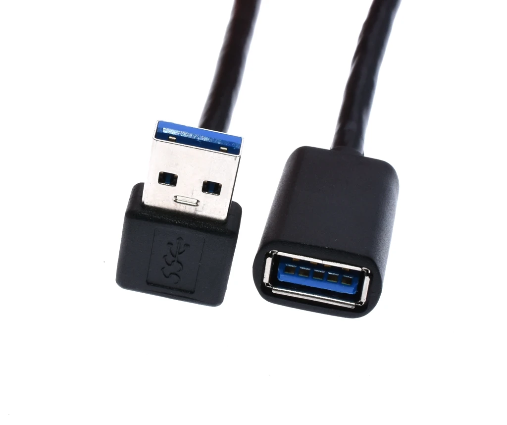 

USB 3.0 Extension Cable Right Angle 90 Degree Male to Female Super Speed USB Data Sync Charging Cables Cabo