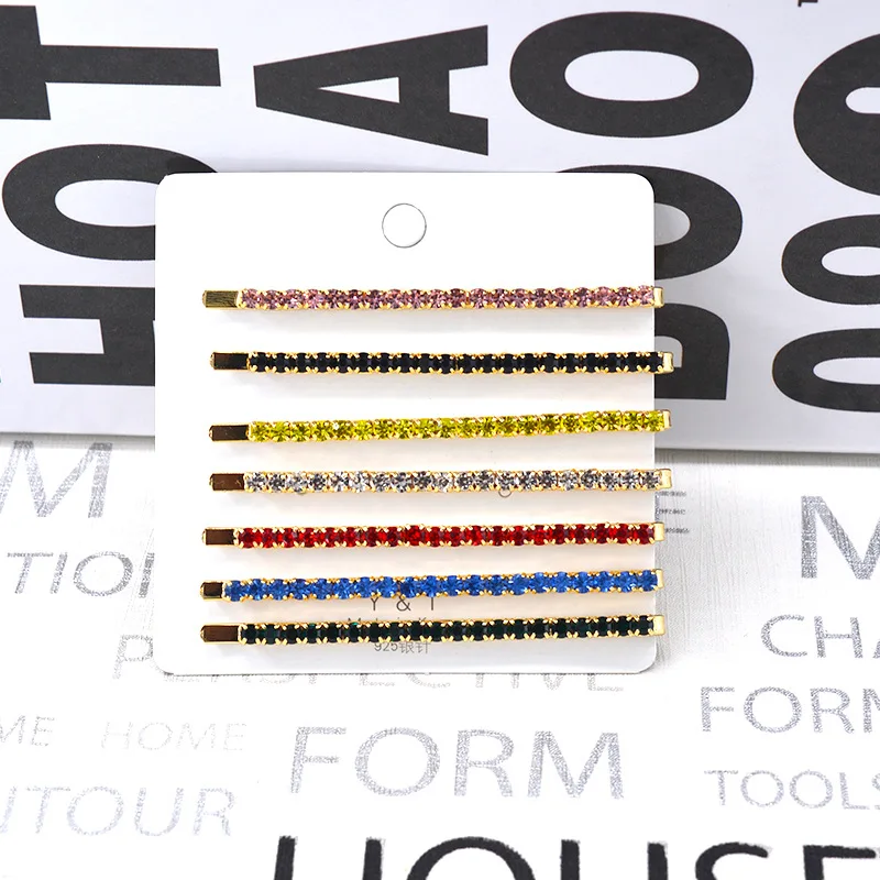 7 шт./компл. Роскошная обувь с украшением в виде кристаллов зажим для волос модные