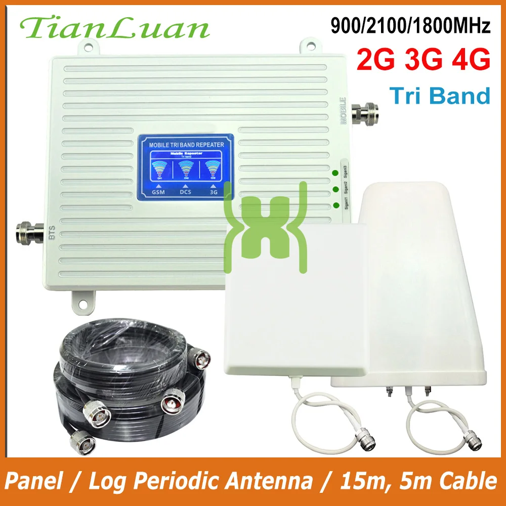 TianLuan Band 1/3/8 2G 3G 4G мобильный телефон усилитель сигнала GSM 900 МГц DCS LTE 1800 W CDMA 2100