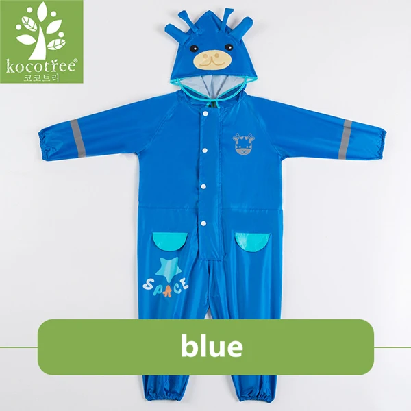 blue Дождевик для мальчиков 3-8 лет, уличные комбинезоны, водонепроницаемая детская одежда, дождевик, Осенние Комбинезоны, комбинезон для девочек, ветрозащитный комбинезон - Цвет: blue