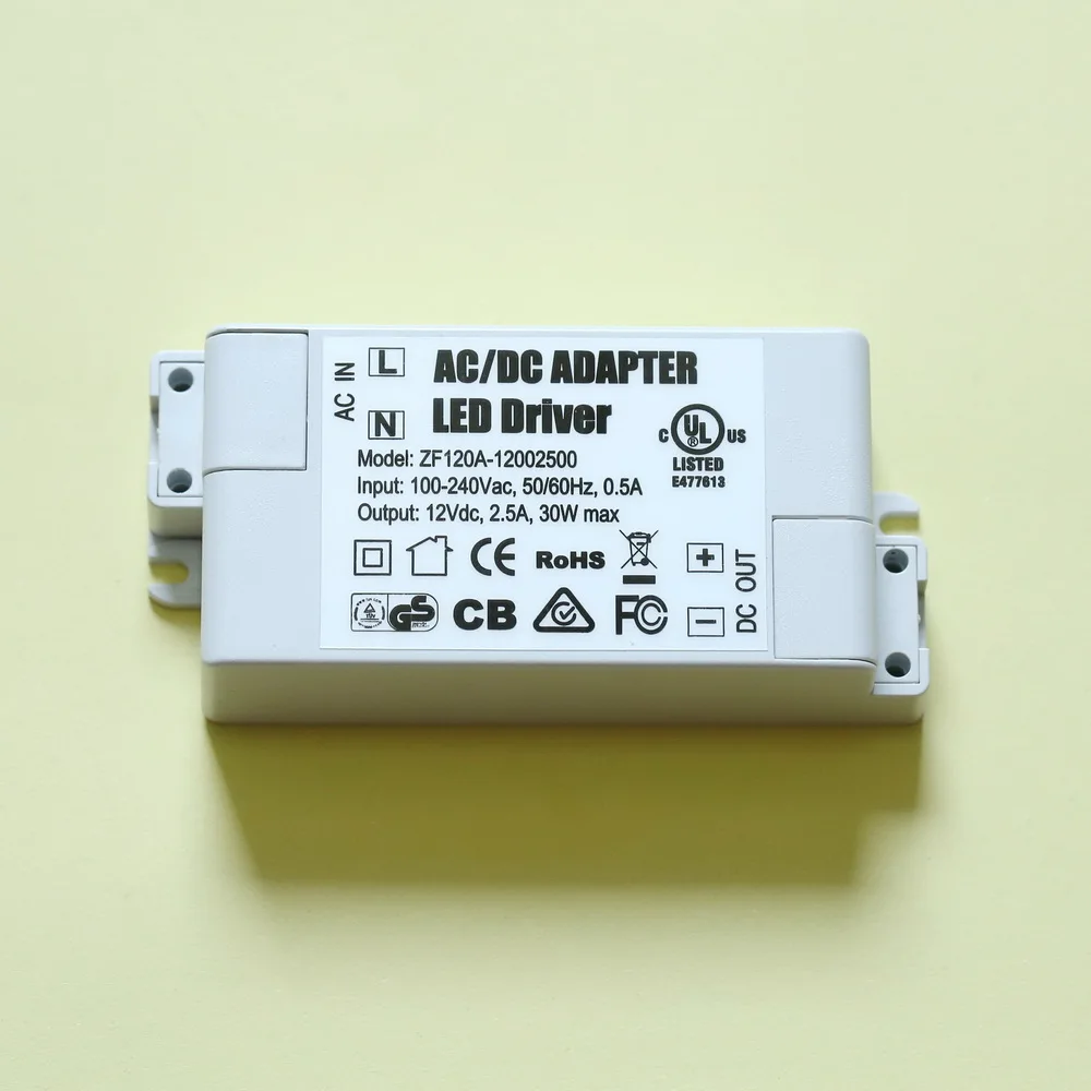300 шт./лот DC12V2.5A 30 Вт Мини Ультратонкий компактный блок питания для светодиодного