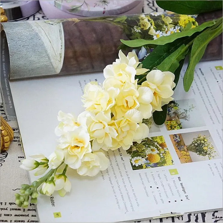Light yellow Гиацинт фиолетовый цветок поддельные шелковые искусственные цветы для свадьбы, дня рождения, вечеринки, свадебные цветочные украшения для дома, декоративные цветы - Цвет: Light yellow