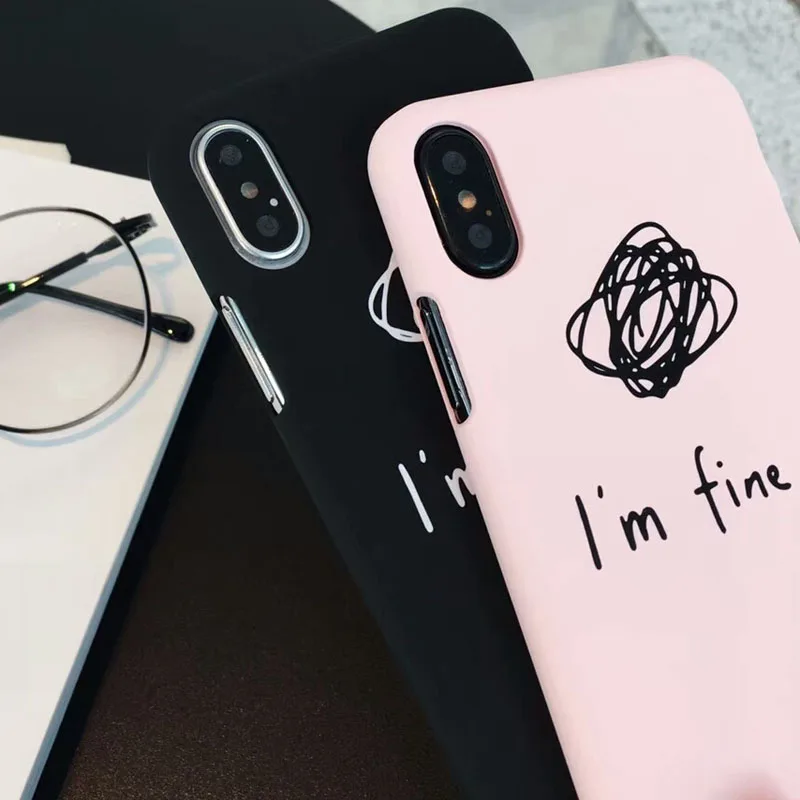 Uvr I'm fine со смайликом смешные слова Прохладный чехол Carcasa принципиально Коке для