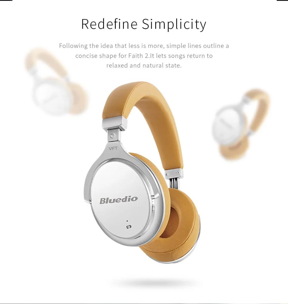 Bluedio гарнитура с ANC беспроводные Bluetooth наушники F2 с микрофоном Поддержка музыки 16H Playtime