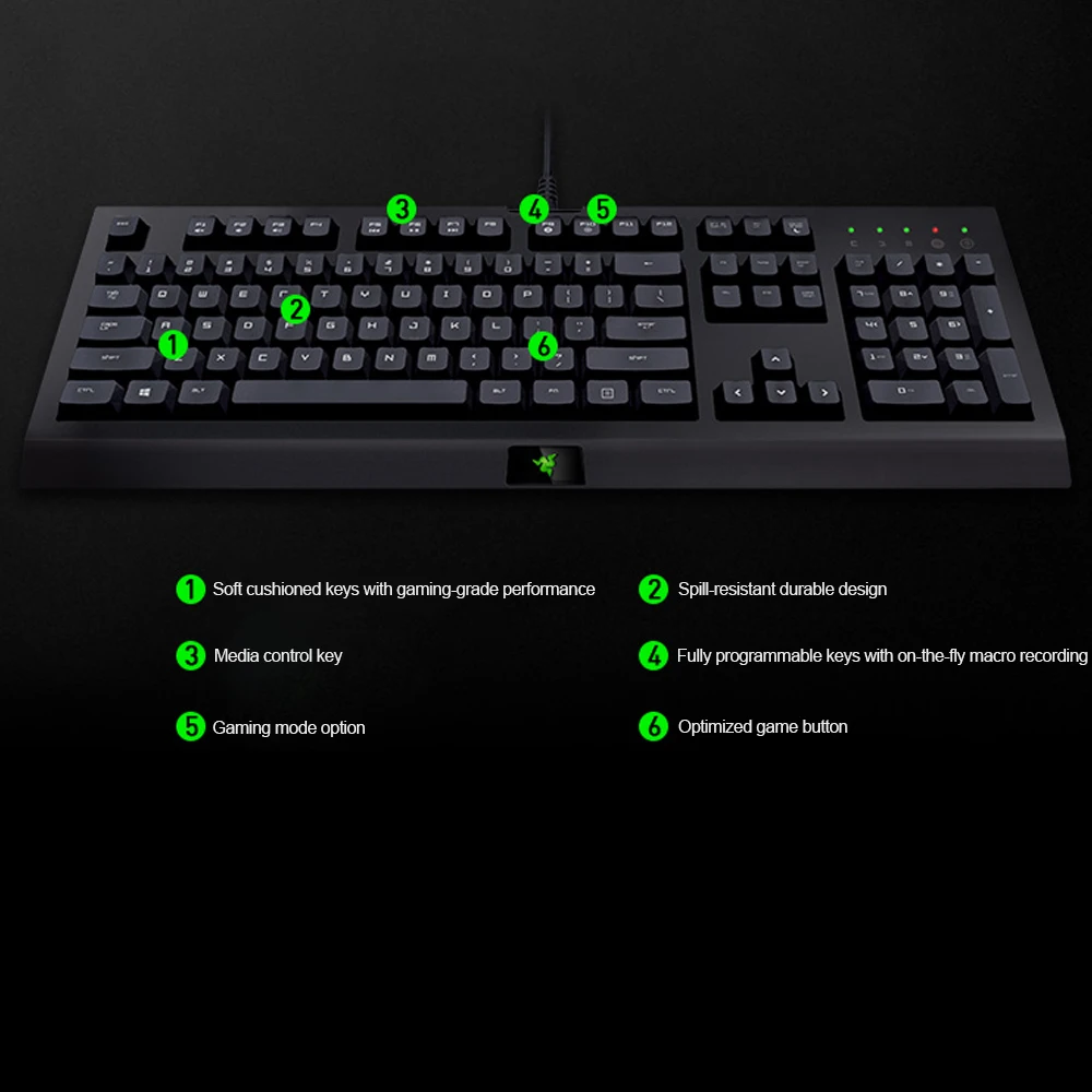 Проводная игровая клавиатура Razer с программируемыми клавишами 104 клавиши |