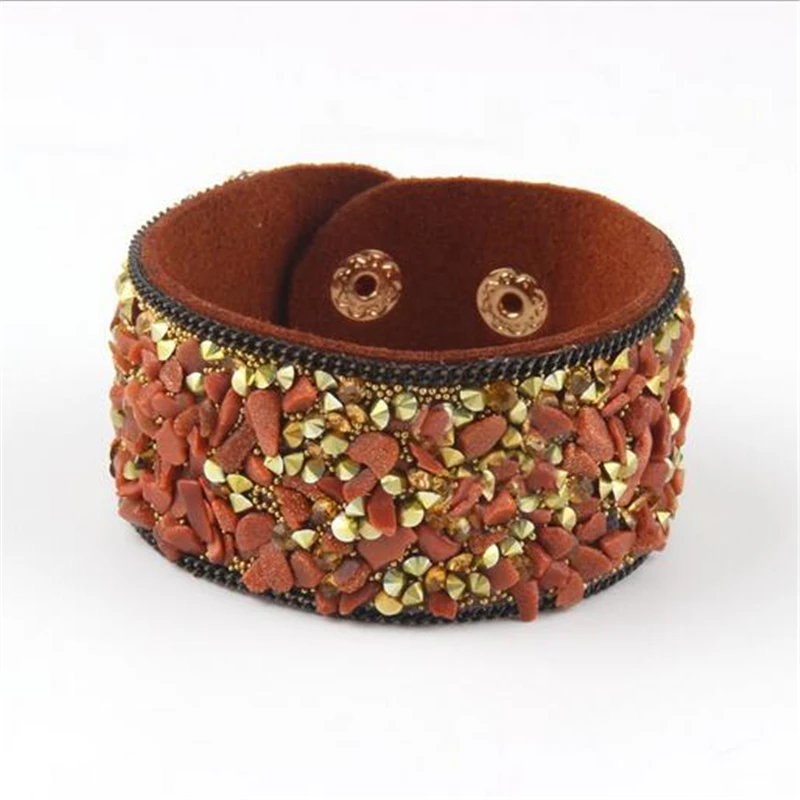 Женский винтажный браслет ZOSHI ручной работы с разноцветными камнями 2017|bracelets