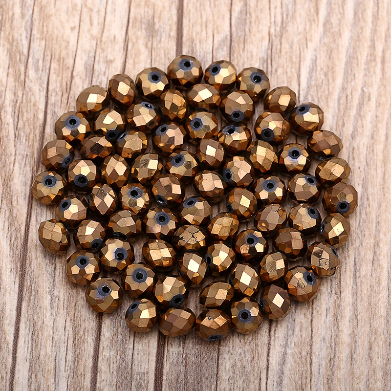 60 шт. серебро Rondelle граненый высокое качество AAA Crystal AB Стекло Свободные Spacer 8 мм