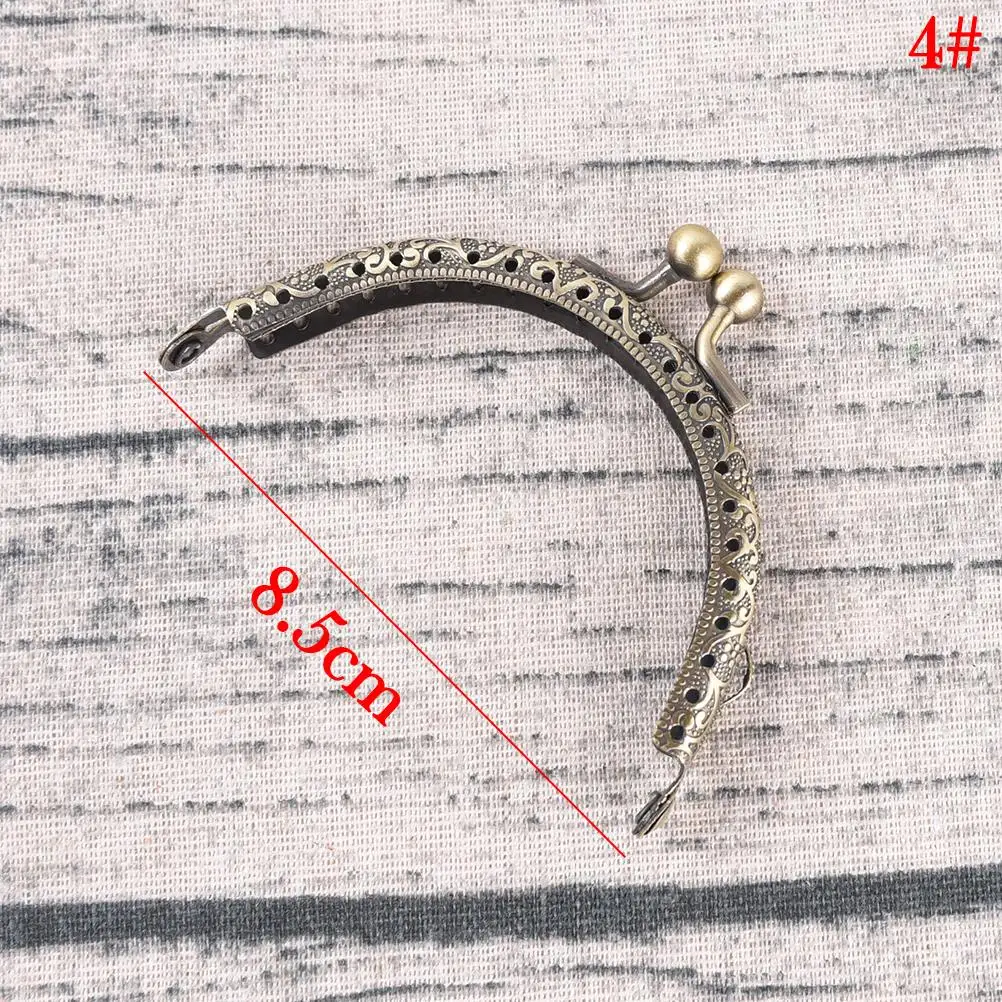 

7Sizes DIY Antique Brass Metal Purse Frame ring kiss clasp Handle for Bag Craft bag making Wallet Clip
