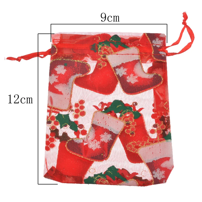 10PCs Hoomall 12 шт. бумажная Подарочная коробка Новогодняя сумка Navidad печенья холокатная пищевая упаковка коробки Санта-Клаус рождественские украшения для дома - Цвет: 10PCs