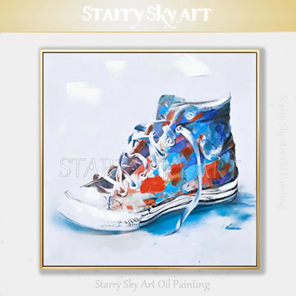 

Skilled Painter Hand-painted High Quality Colorful Canvas Shoes Oil Painting on Canvas Handmade Canvas Shoes Oil Painting