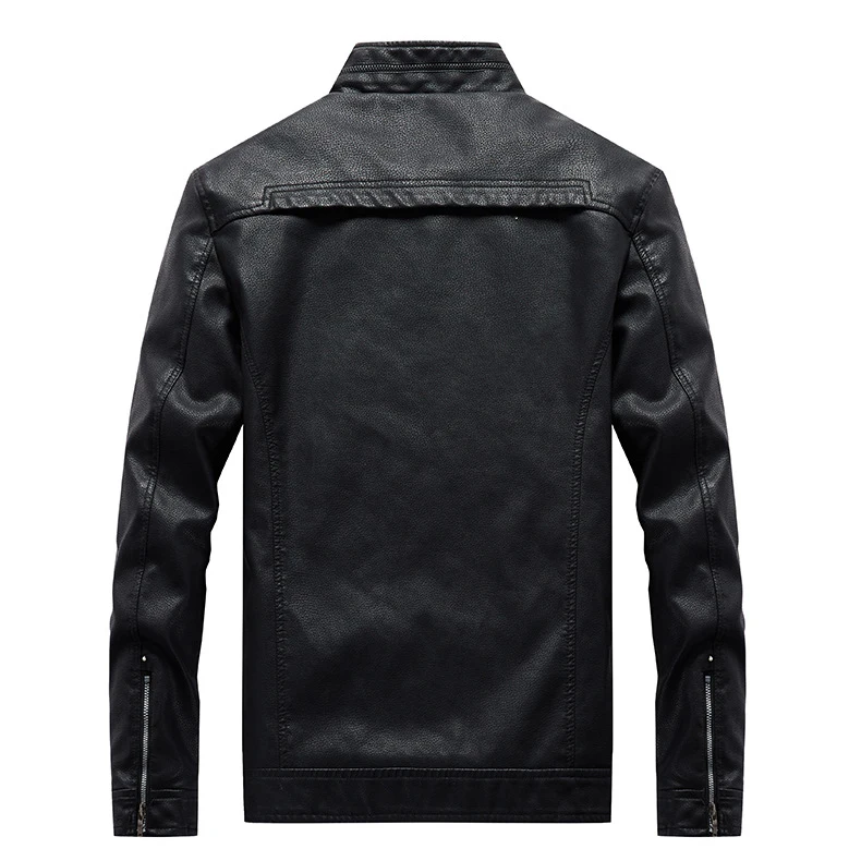 Robmoda, зимняя кожаная куртка для мужчин, модный бренд, искусственная кожа, высокое качество, верхняя одежда, мужские деловые куртки с воротником-стойкой, на молнии, уличная одежда