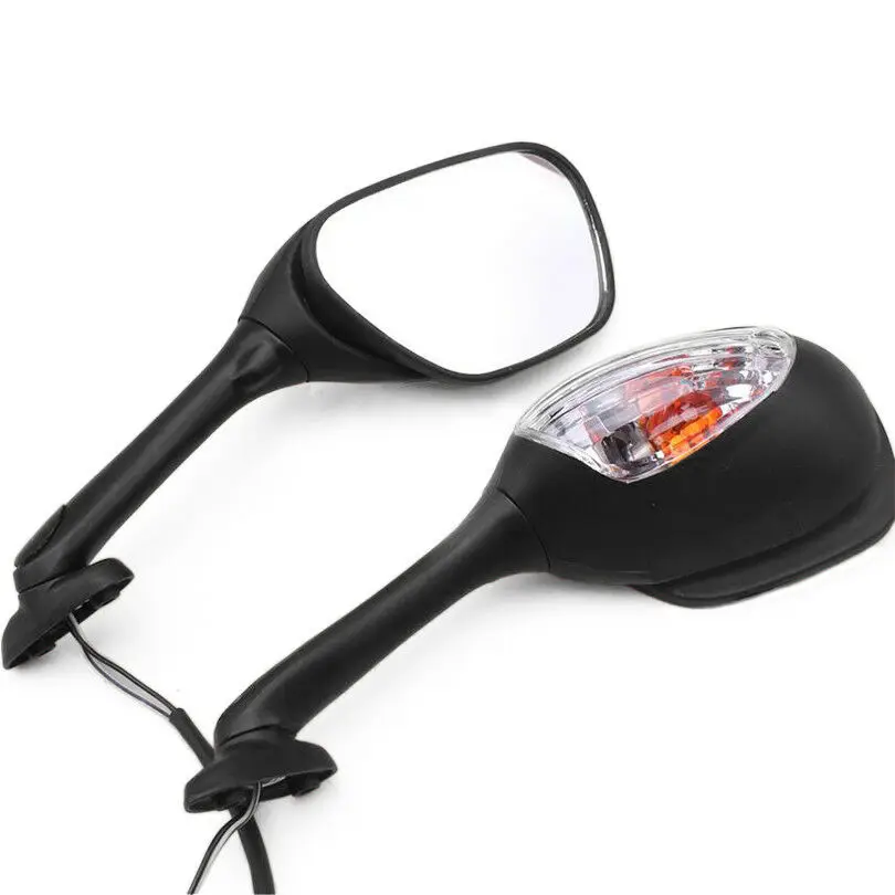 

One Pair Black Integrated Turn Signal Mirrors For Suzuki GSXR 600 750 1000 2006-2008