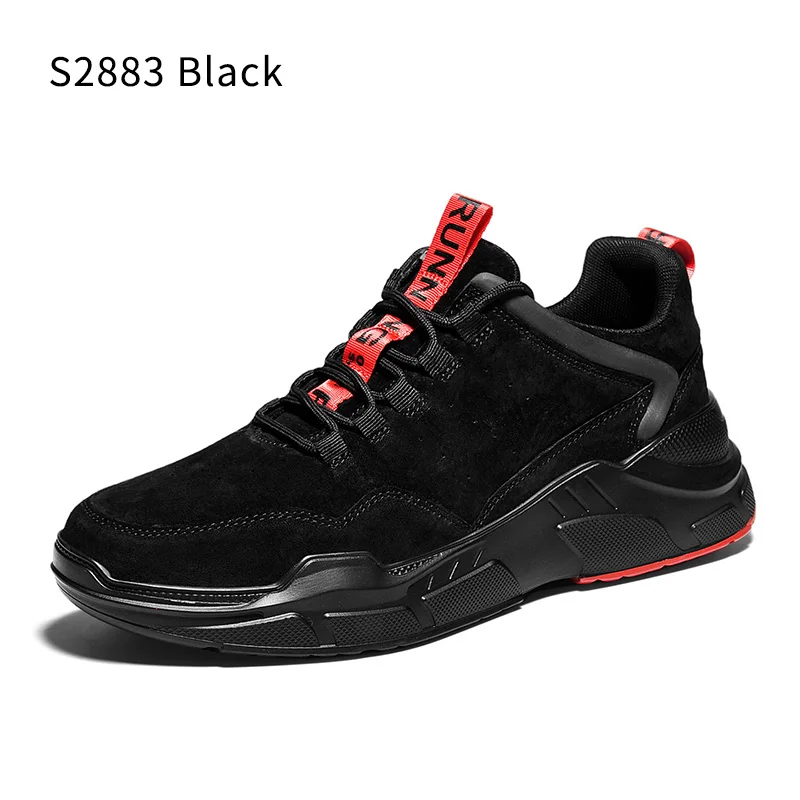 S2883-Black SUROM Flyknit кроссовки Мужские дышащие легкие сетчатые мужская обувь повседневная черная Уличная обувь на шнуровке Zapatillas Tenis Masculino Adulto - Цвет: S2883-Black