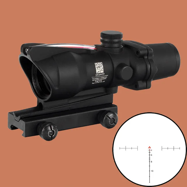 Охотничий Прицел ACOG 4X32 оптика из настоящего волокна красный зеленый с подсветкой