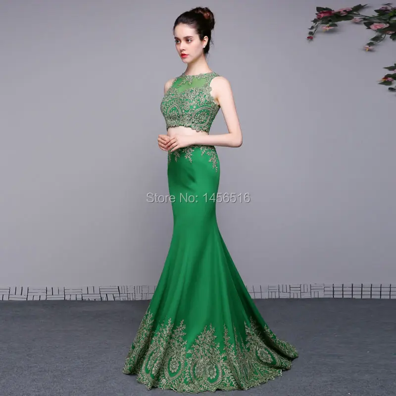 Реальные фотографии из двух частей зеленые платья На Выпускной Vestidos De Graduacion Junior Длинные вечерние платья сексуальные женские вечерние платья